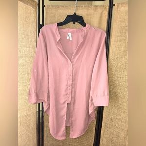 Women's Pink Live 4 Truth Tie Front Button-Up Top Size 1X